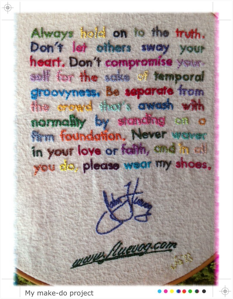 John's Words Embroidered