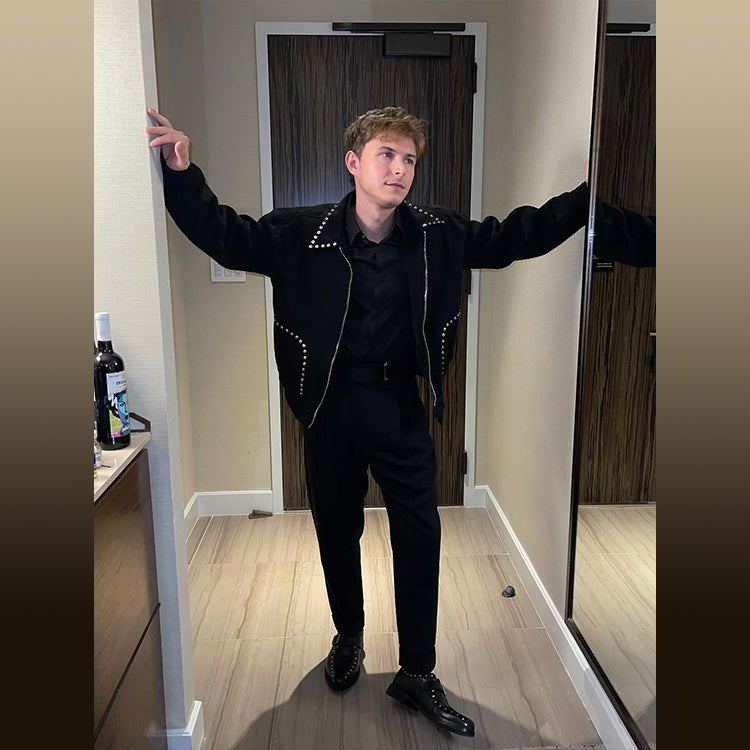 Johnny Berchtold Wears the Santoro for "Murdaugh" Press Appearance