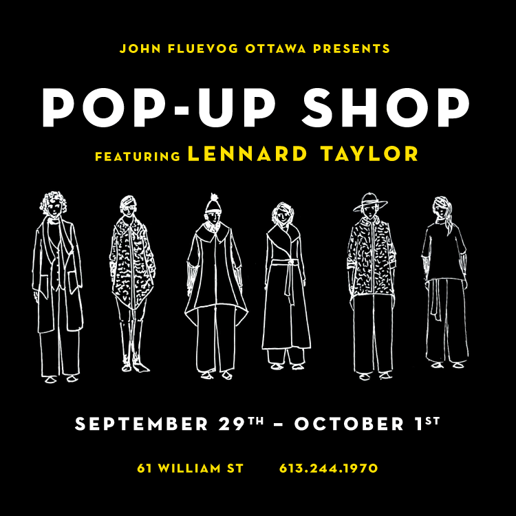 Pop-Up Shop in Ottawa with Lennard Taylor