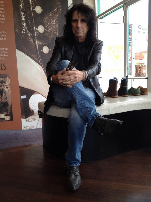 Alice Cooper in his new Swordfish Coopers!