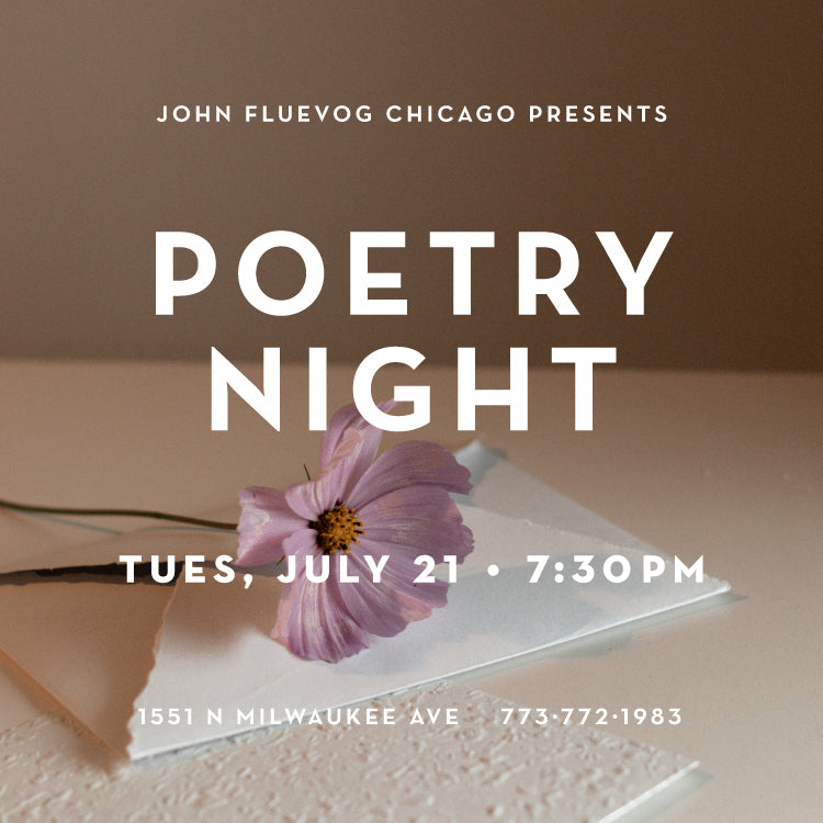 Poetry Night at Fluevog Chicago on July 21st