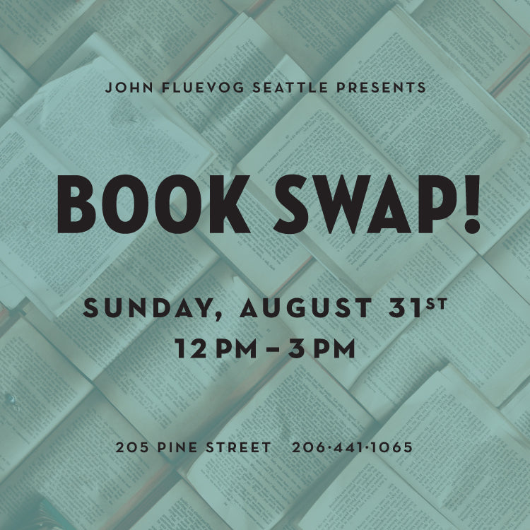 Book Swap at Fluevog Seattle on August 31st