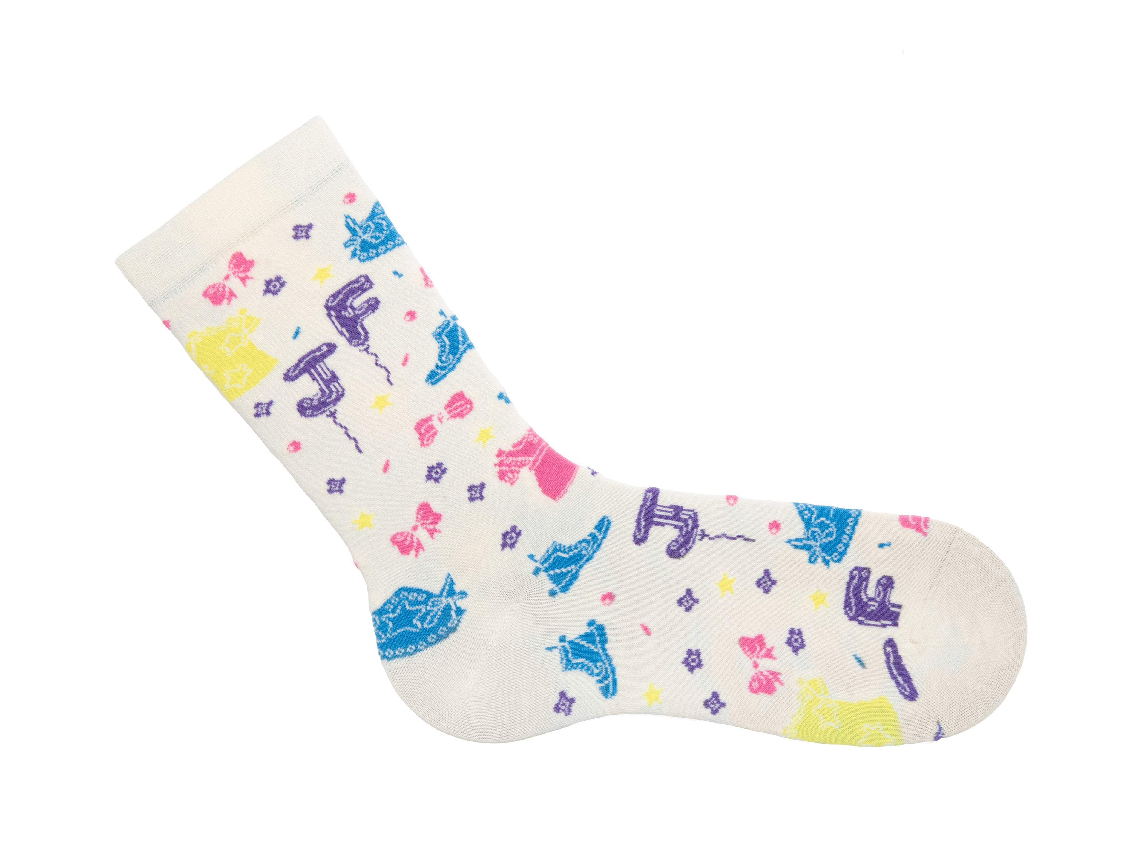 cream_multi - Right Sock