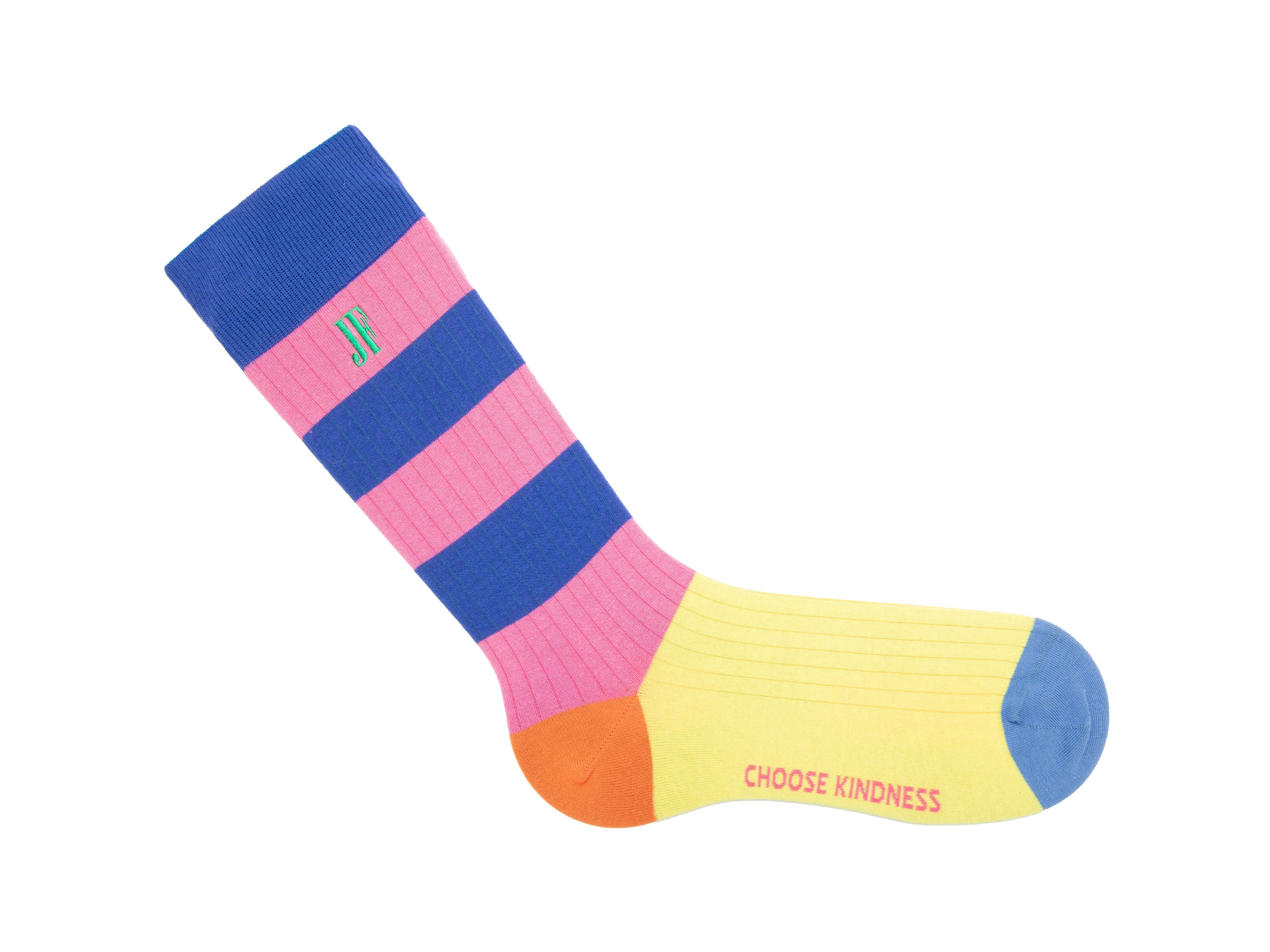 pink_blue_multi - Right Sock
