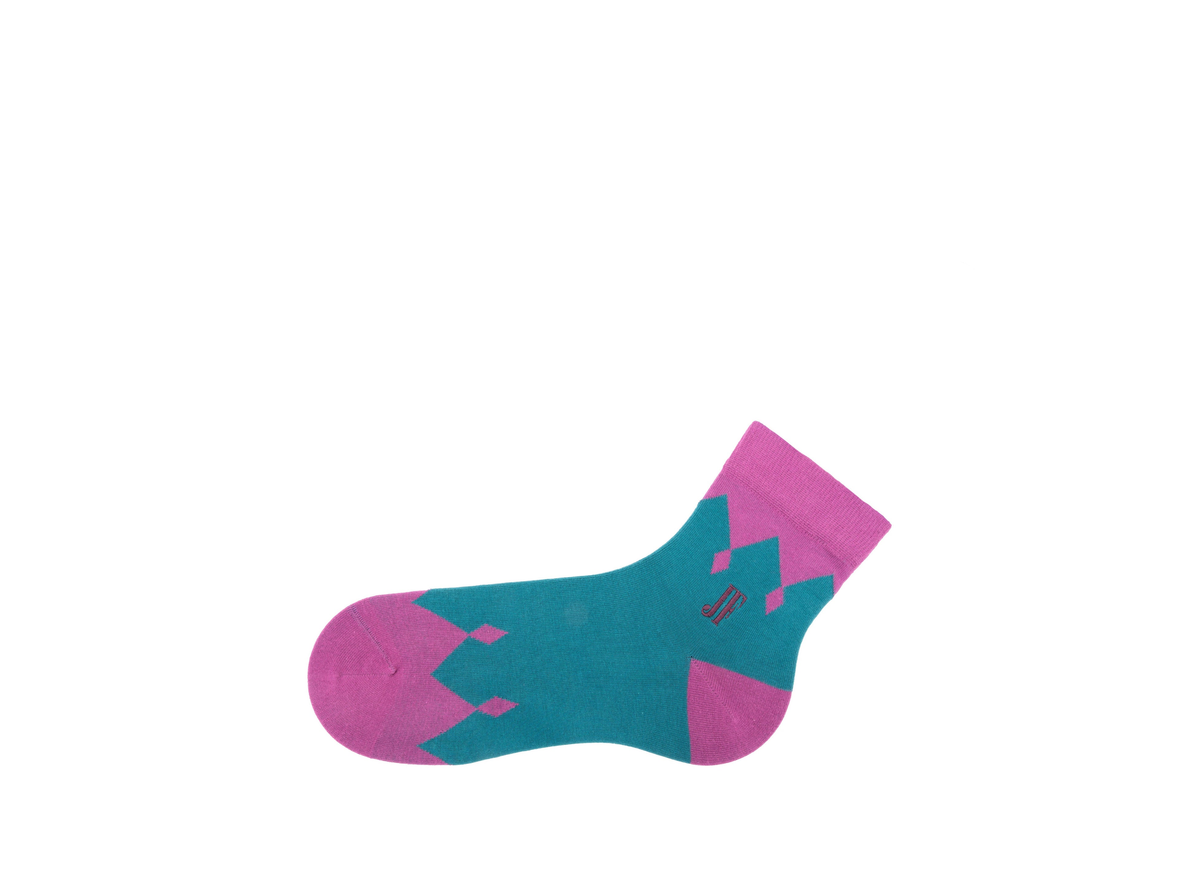 teal_purple - Left Sock