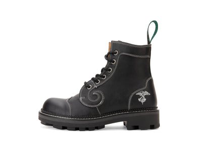Derby Swirl (6 Eye) - Black Vegan