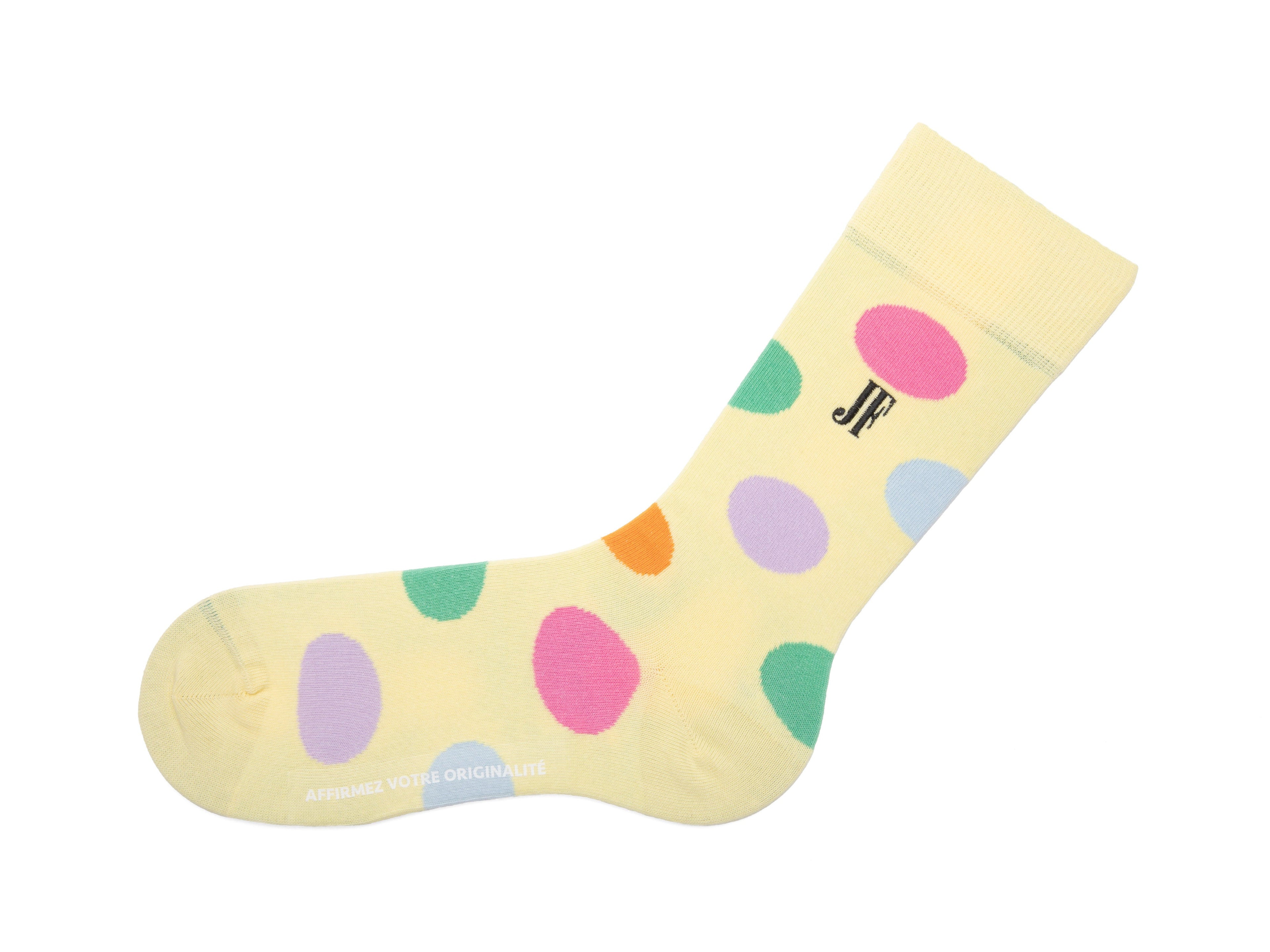 yellow_pastel_multi - Left Sock