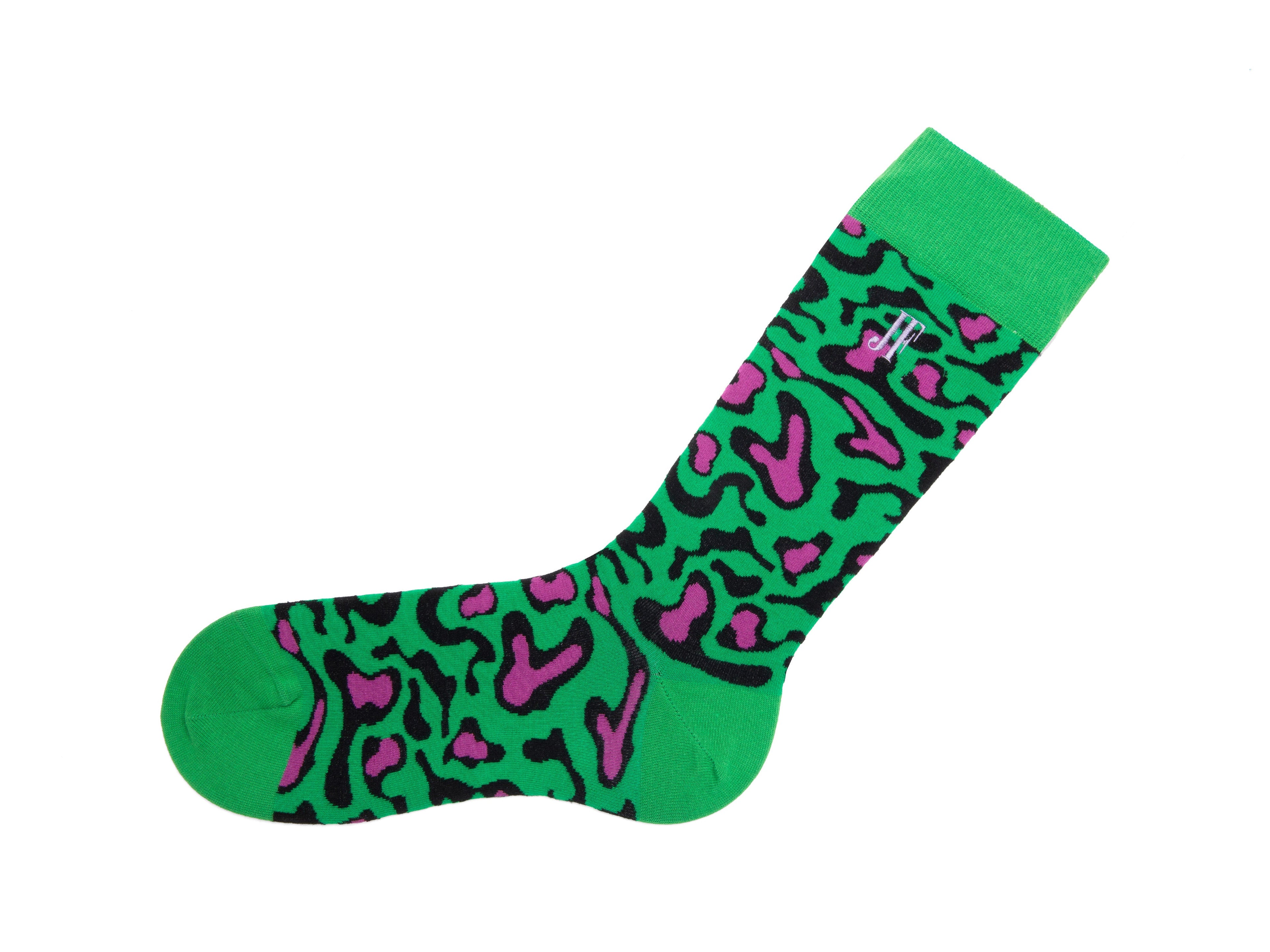 green_purple - Left Sock