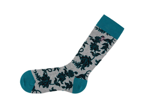 grey_teal - Left Sock