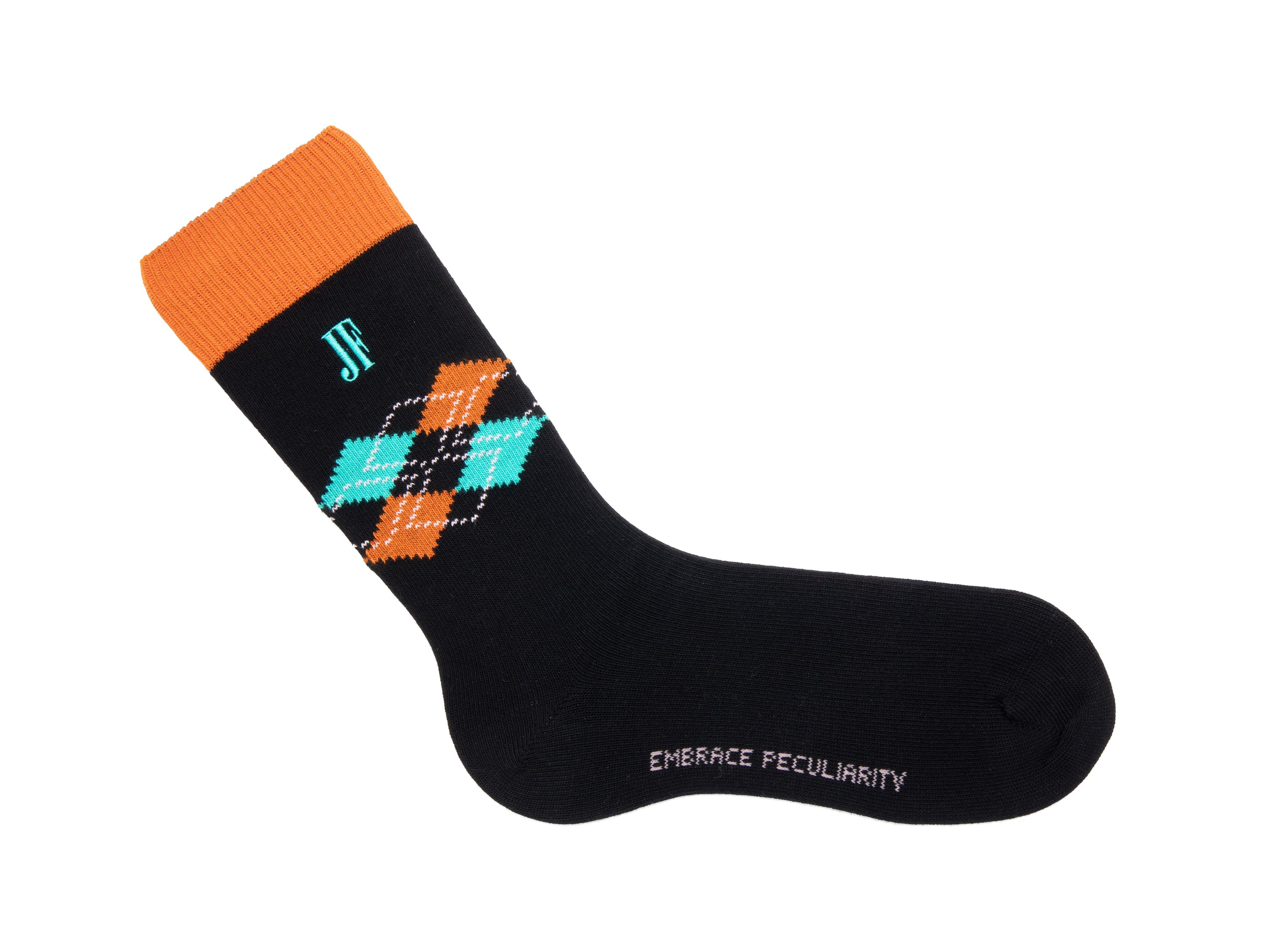 black_turquoise - Right Sock