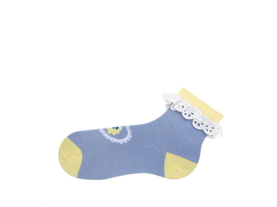 Ashley Lynn Vog Socks - Light Blue/Yellow