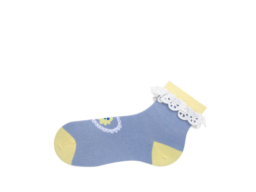 light_blue_yellow - Left Sock