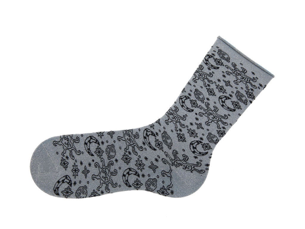 silver_lurex_black - Left Sock