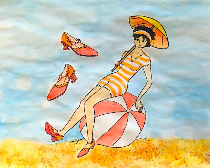 Clara Bow at the Beach