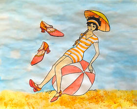 Clara Bow at the Beach