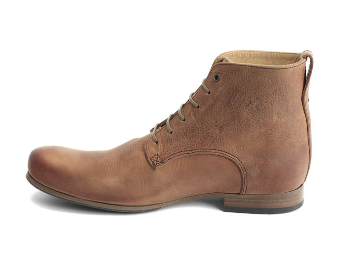 Orange Plaid Men's Boots