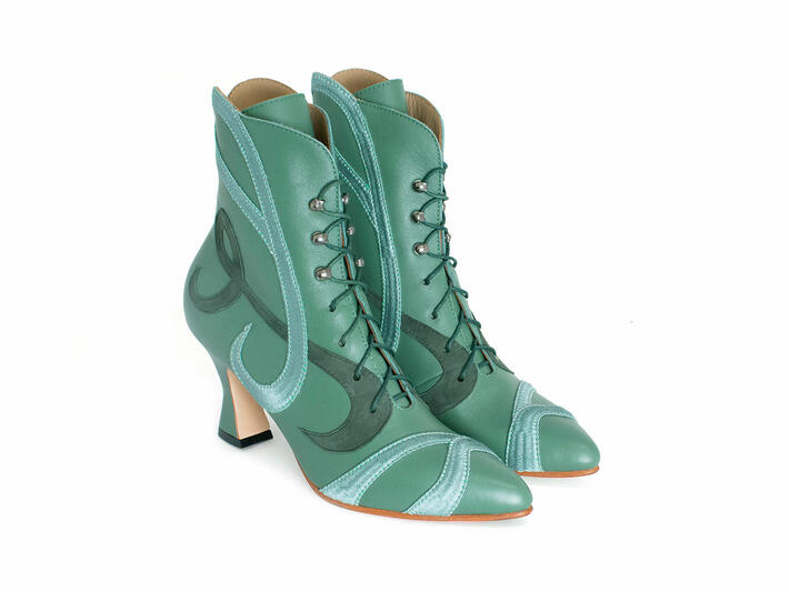 Embroidered lace-up boot | Fluevog Shoes