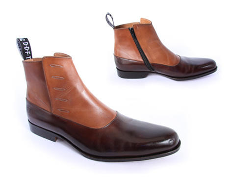 1611 First Avenue Brown and Tan Classy Spat Zipper Boot