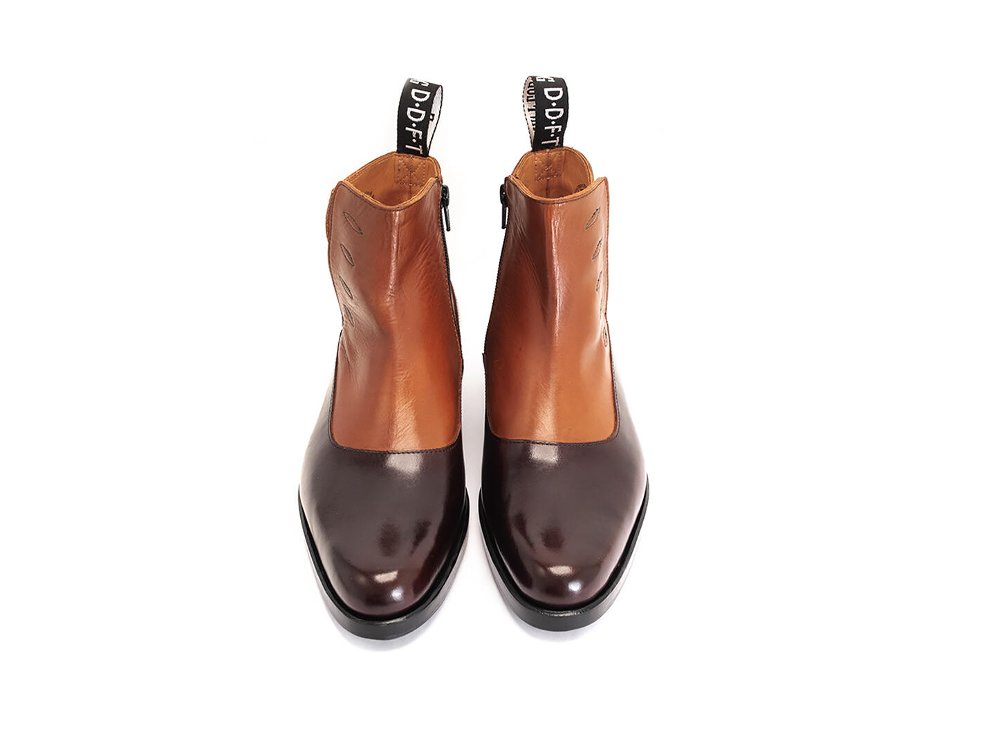 1611 First Avenue Brown Classy Spat Zipper Boot: Front