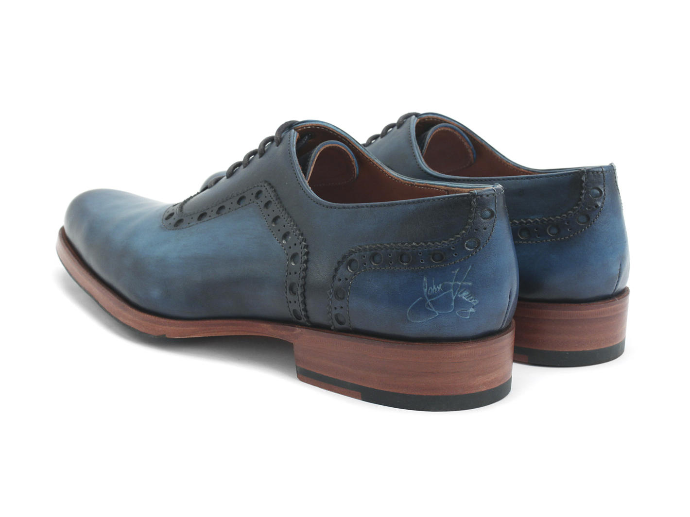 837 Granville Blue Brogue Leather Oxfords: Back