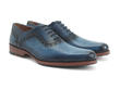837 Granville Blue Brogue Leather Oxfords: Quarter view