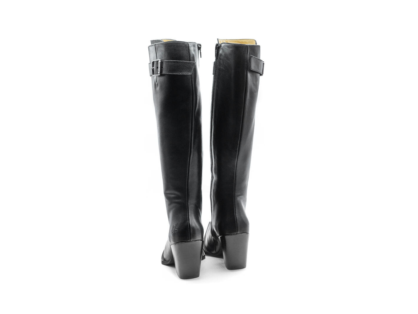 Abstract Candy Black Tall Swordfish Boots: Back