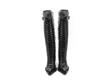 Abstract Candy Black Tall Swordfish Boots: Front