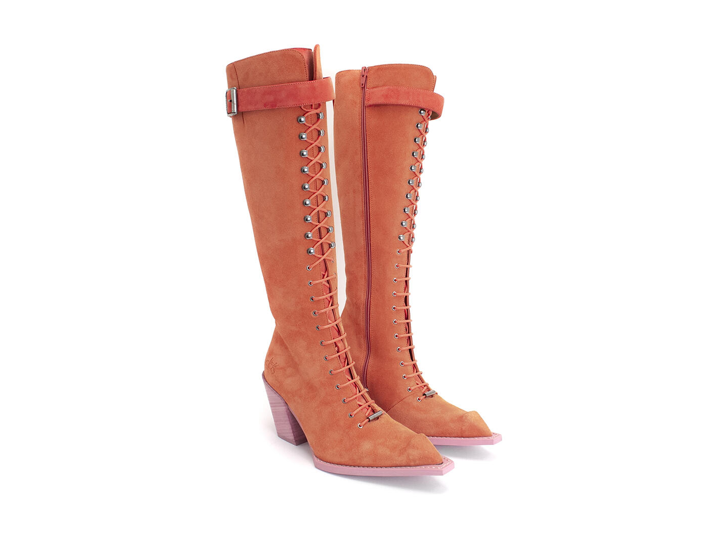 Abstract Candy Orange/Pink Botte haute Swordfish: Quarter view