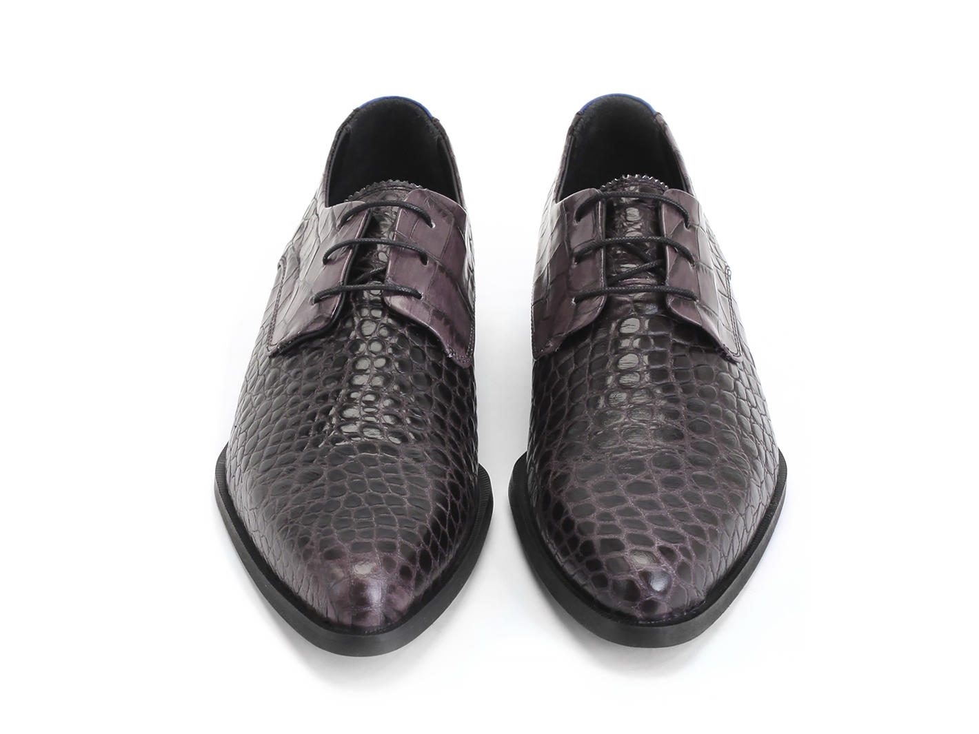 Ace Face Alligator noir Derby simple lacé: Front