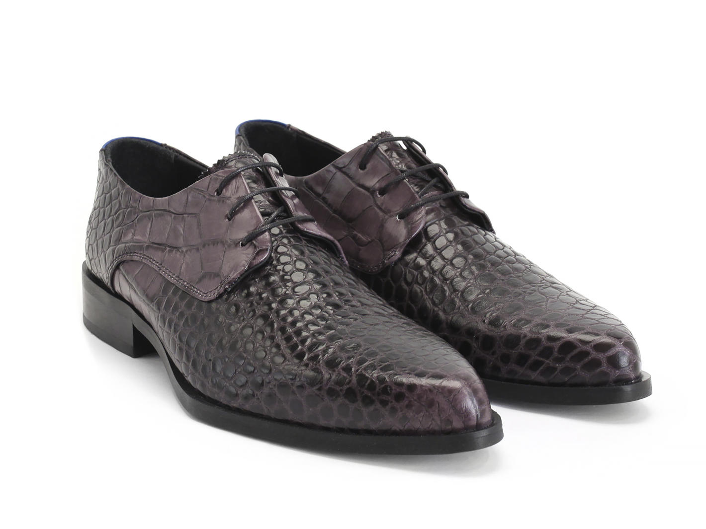 Ace Face Alligator noir Derby simple lacé: Quarter view