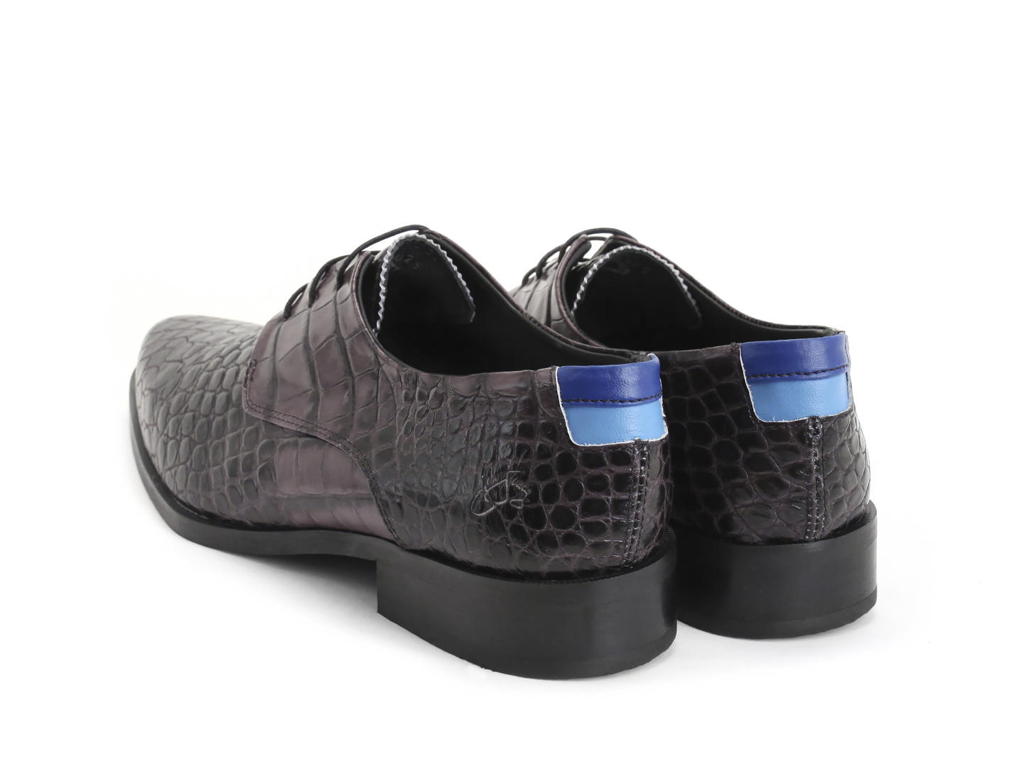 Ace Face Charcoal Alligator Simple derby lace-up: Back