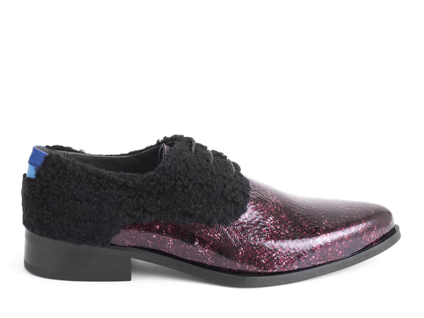 Ace Face - Ruby/Shearling | Simple derby lace-up | Fluevog Shoes