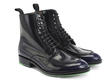 Admiral Blue Patent lace-up boot: Quarter view