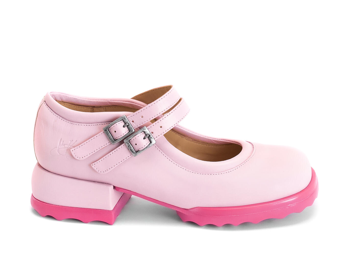 Aimee Light pink Solid mary jane: Profile outside