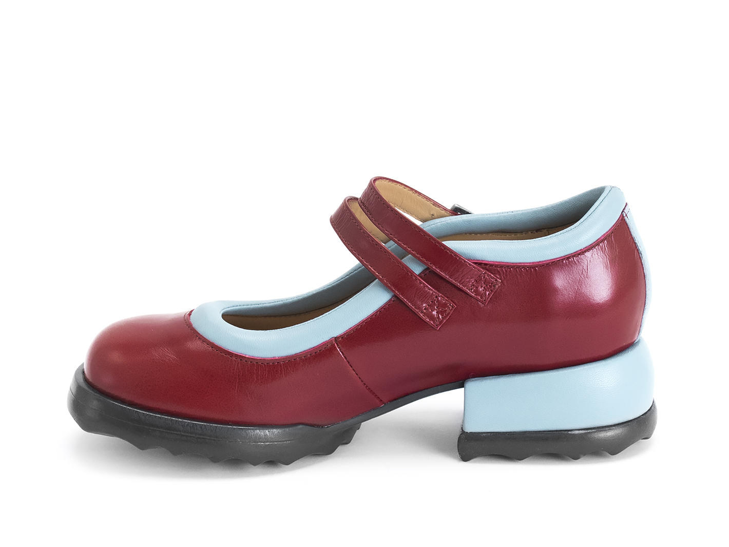 Aimee Red/Blue Solid mary jane: Profile inside