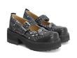 Akira Black/Floral Floral platform mary jane: Quarter view