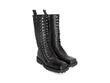 Alonso Black Tall Lace-Up Boots with Zipper: Quarter view
