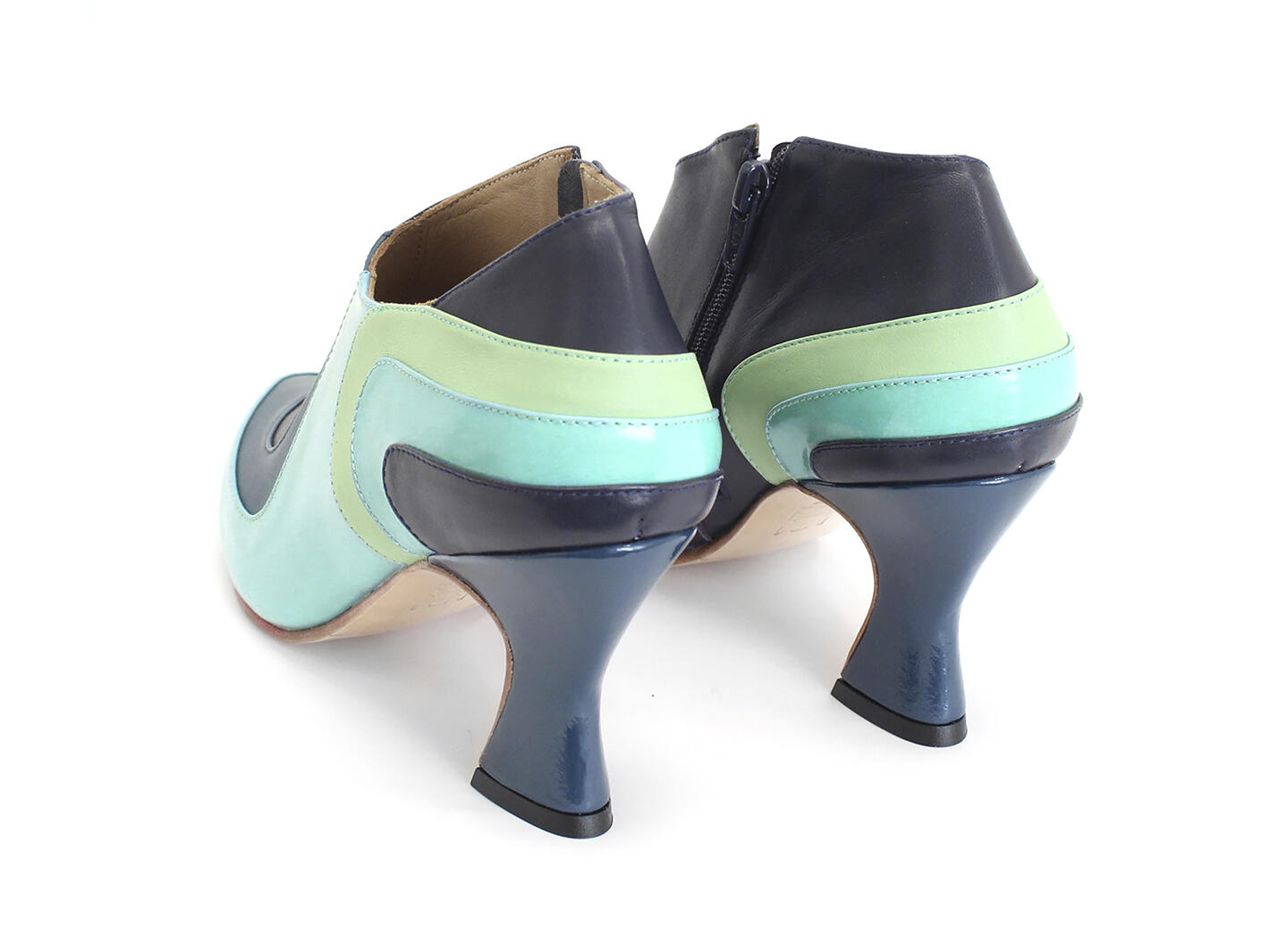 Amadeus Blue/Green Layered leather shoe: Back