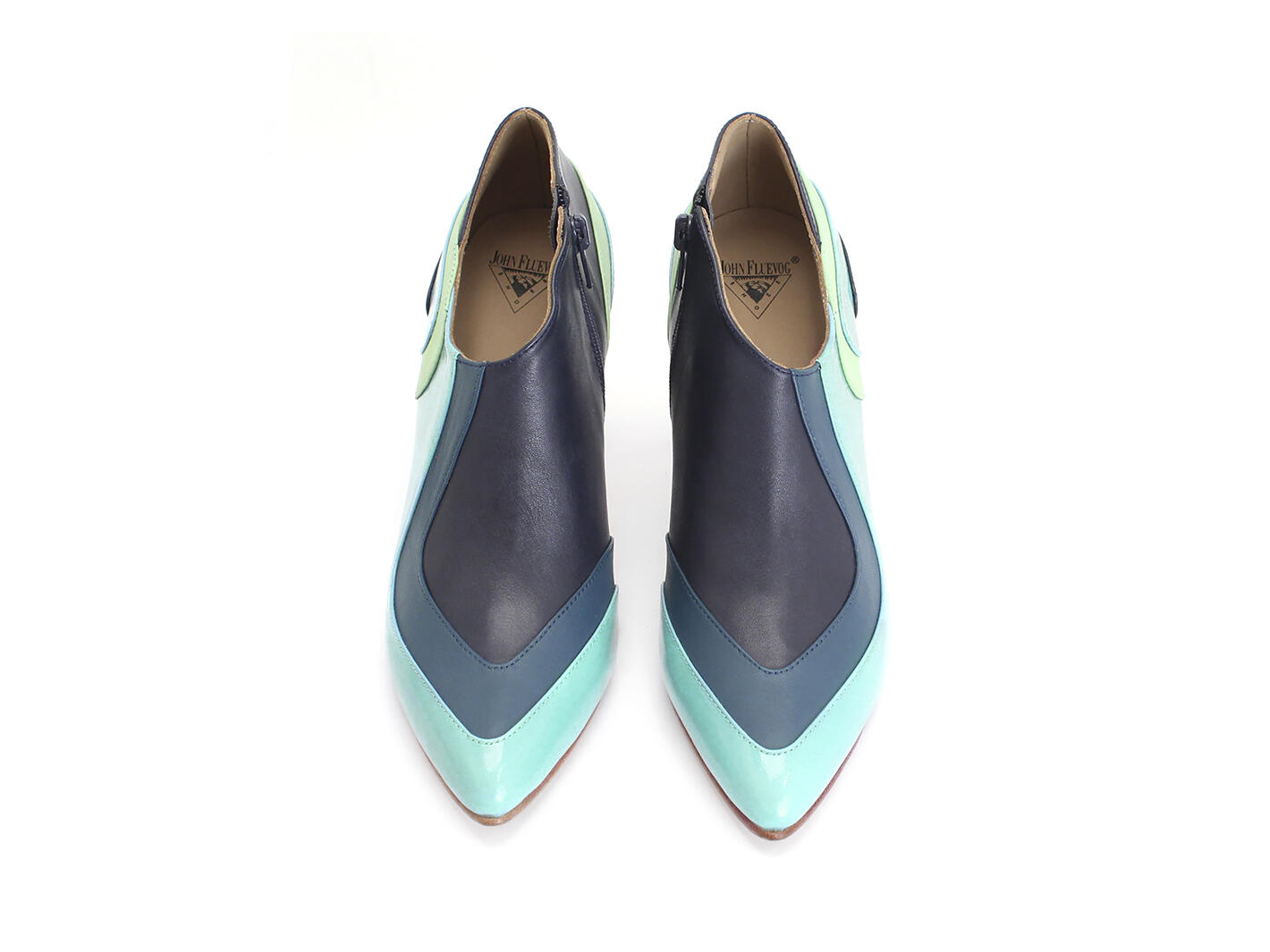 Amadeus Blue/Green Layered leather shoe: Front