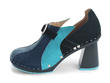 Amor Blue Vintage-inspired suede clog: Profile inside