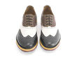 Andrew Brown/White/Black Wingtip Brogue Shoes: Front