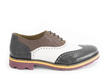 Andrew Brown/White/Black Wingtip Brogue Shoes: Profile outside
