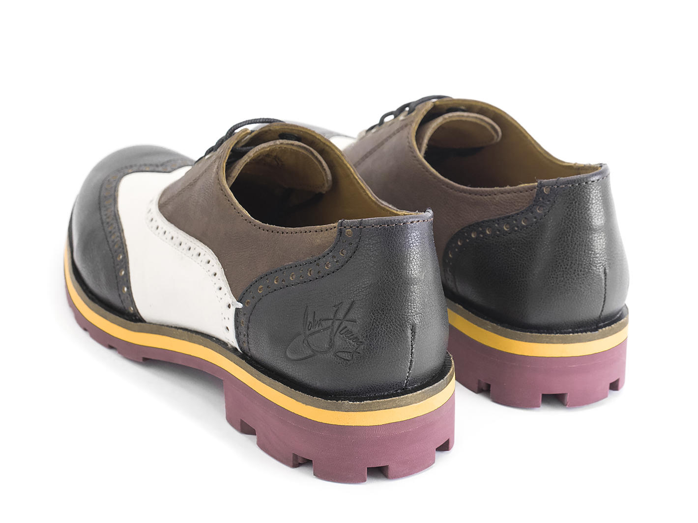 Andrew Brun/Blanc/Noir Brogue à bout golf: Back