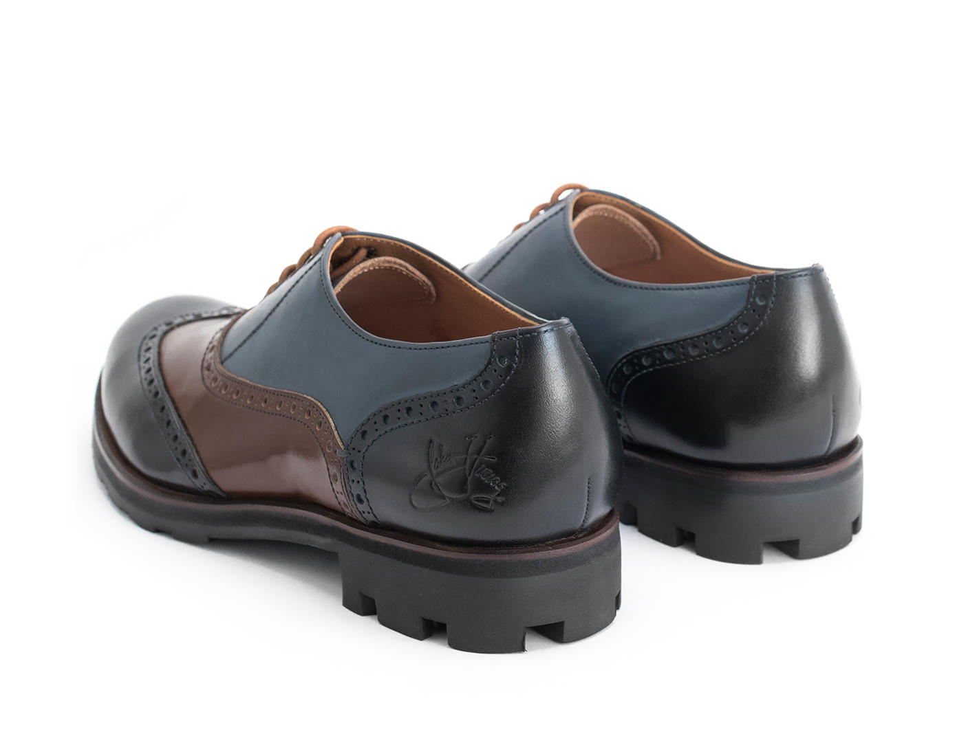 Andrew Noir/Bleu/Brun Brogue à bout golf: Back
