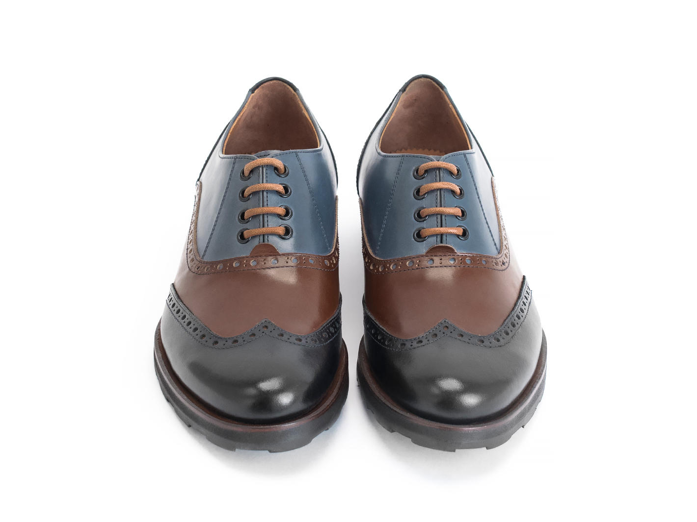 Andrew Noir/Bleu/Brun Brogue à bout golf: Front