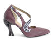 Andromeda Purple Elegant ankle strap heel: Profile outside