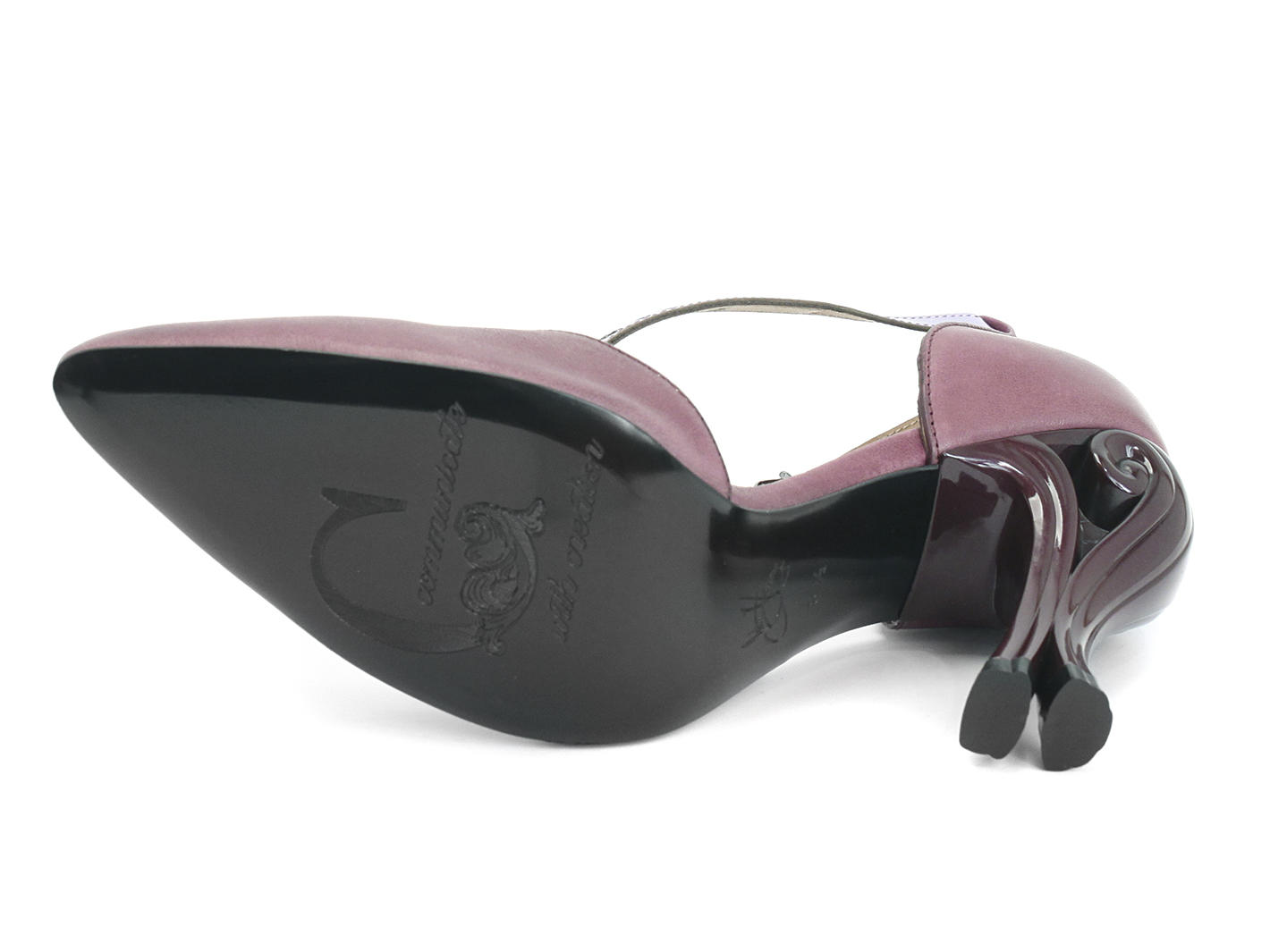 Andromeda Purple Elegant ankle strap heel: Sole