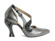 Andromeda Silver Elegant ankle strap heel: Profile outside