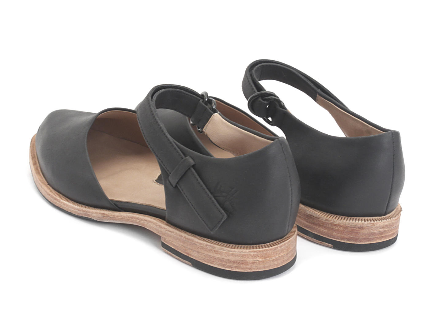 Anna Maria Black Mary Jane Leather Flat: Back