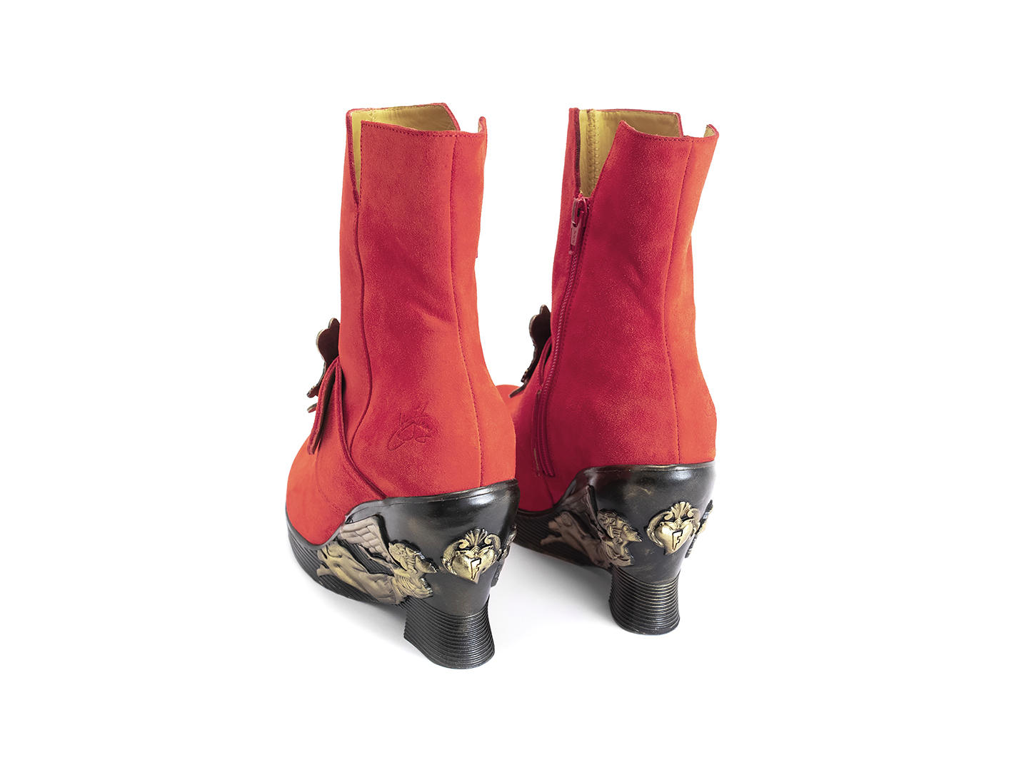 Anna Red Ankle boot with Angel wedge: Back